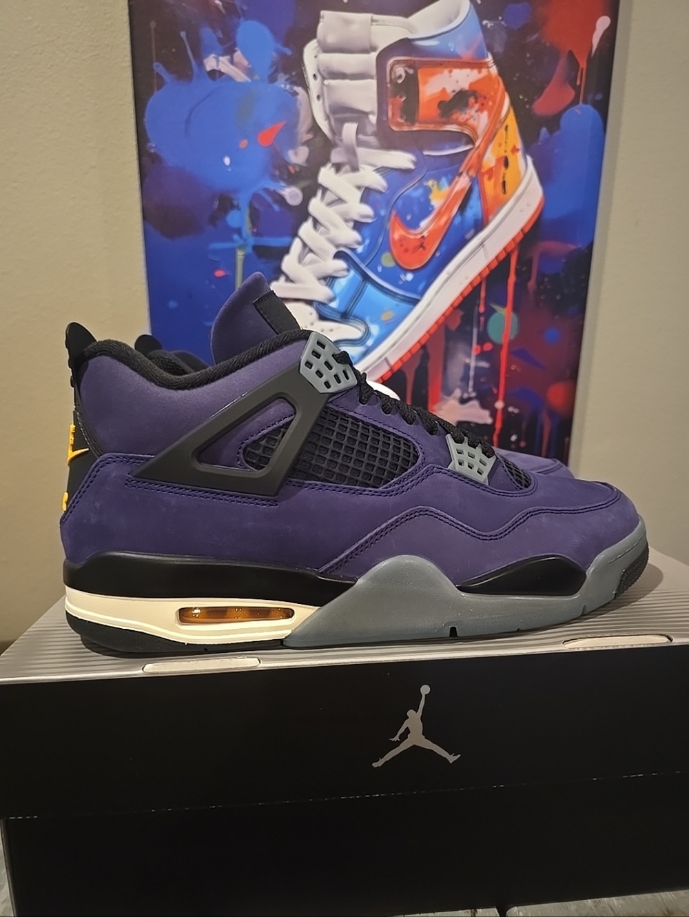 Air Jordan 4 Retro Lakers' - Purple/Black Men's Sneakers